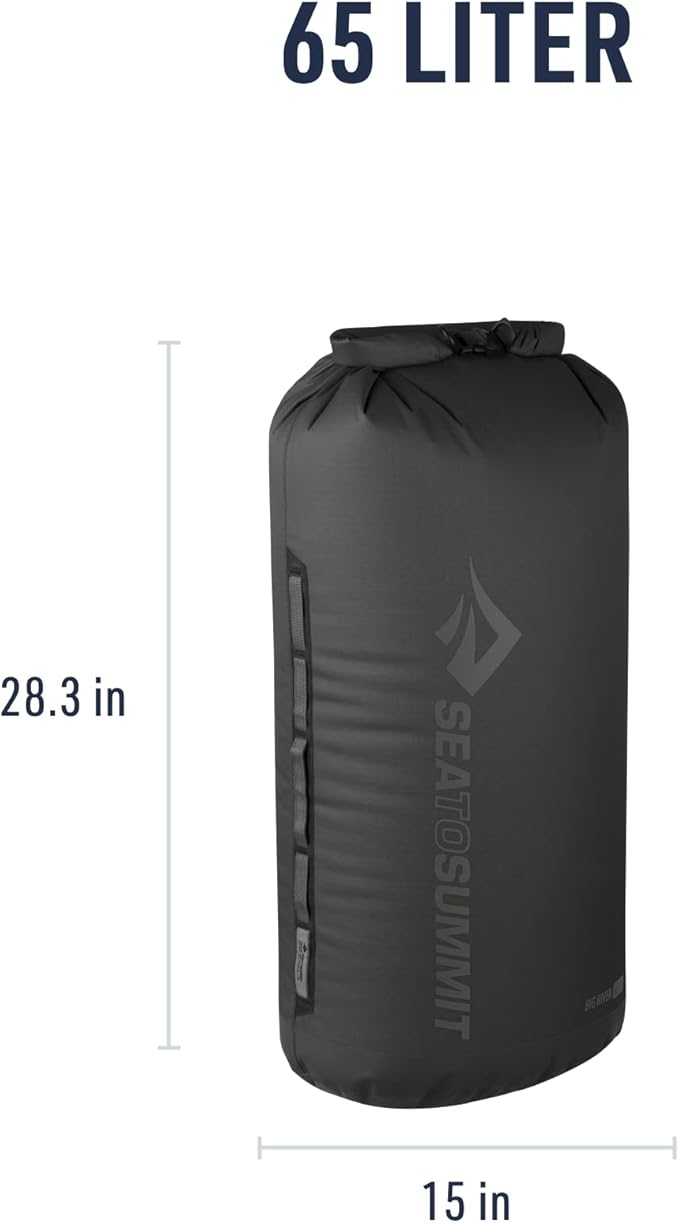 Sea to Summit Big River Dry Bag, Heavy-Duty Dry Storage, 65 Liter, Jet Black