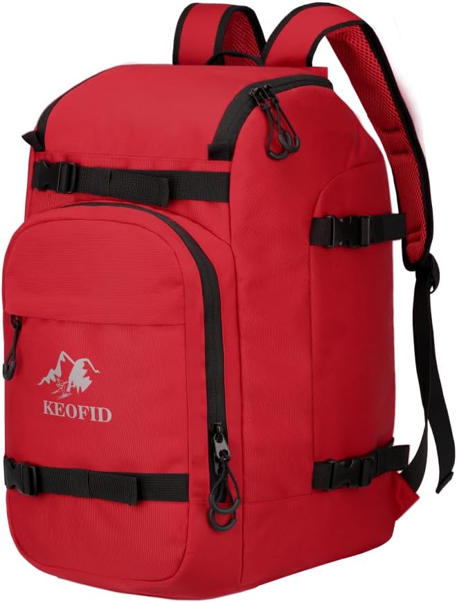 KEOFID 50L Ski Boot Bag Backpack, Waterproof Ski Bag, Travel Backpack for Ski Helmet, Snowboard
