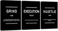 Framed Canvas Wall Art Success Quote, Office Wall Art, Black Large Poster, Positive Motivational Set of 3 Prints, Execute Failure Definition, Inspirational Print (B-3pcs,24x36inchx3pcs)