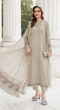 Anaita Cream Fox Georgette Suit With Embroidered Sequence Work