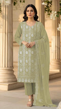 Anaita Green Faux Georgette Suit With Embroidery & Sequence Work