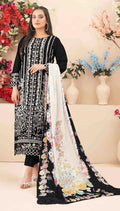 Anaita Black Cambric Cotton Suit with Embroidery & Khatli Work