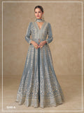 Anaita Grey Chinon Stitched Anarkali Suits With Embroidery & Sequence Work