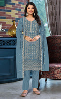 Anaita Blue Chiffon Suit with Embroidered & Sequence Work