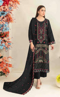 Anaita Black Silk Suit with Embroidered & Sequence Work