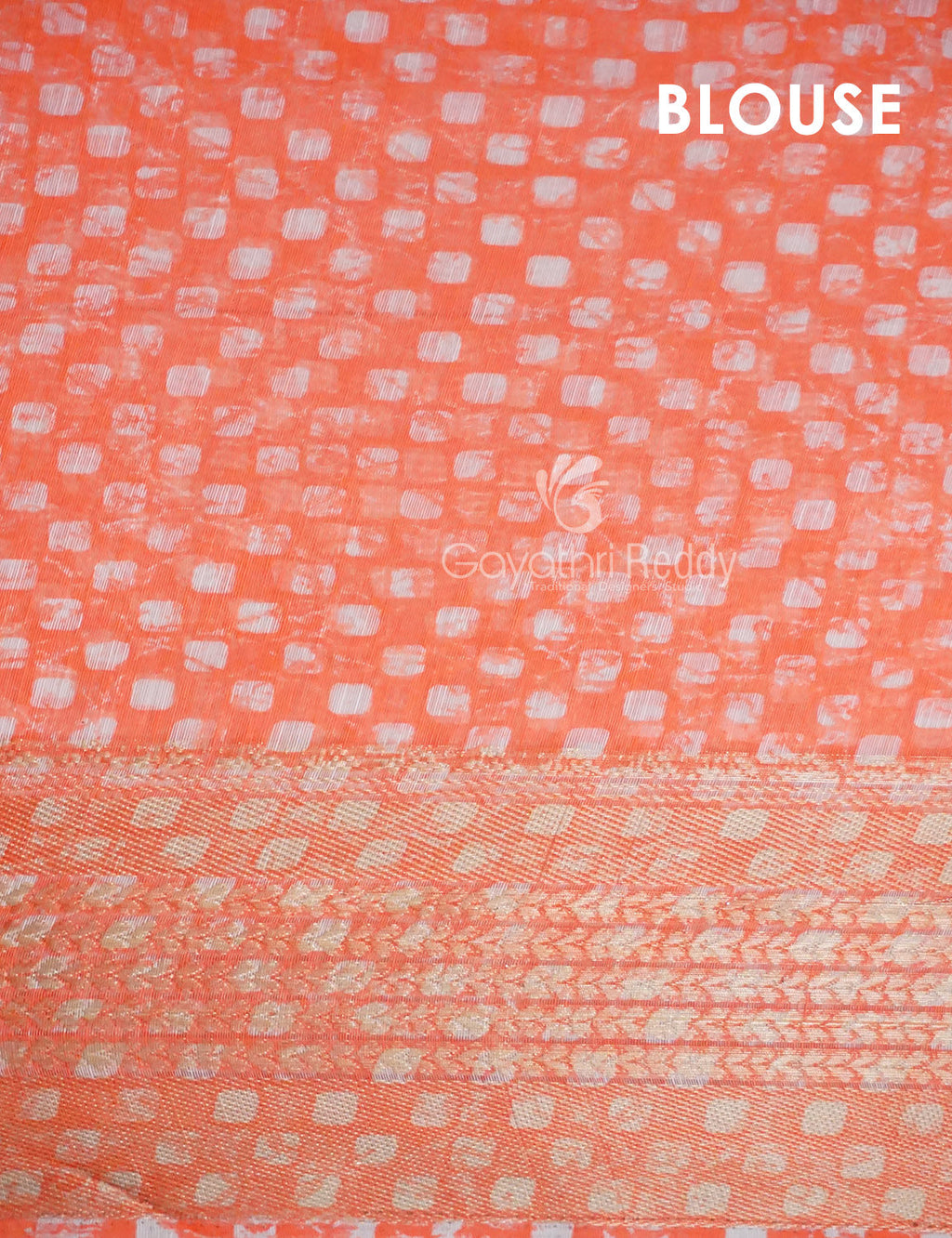 Vibrant Combination of Baby Peach and Orange with Floral Design Semi Chanderi Saree By Gayathri Reddy Designer Studio