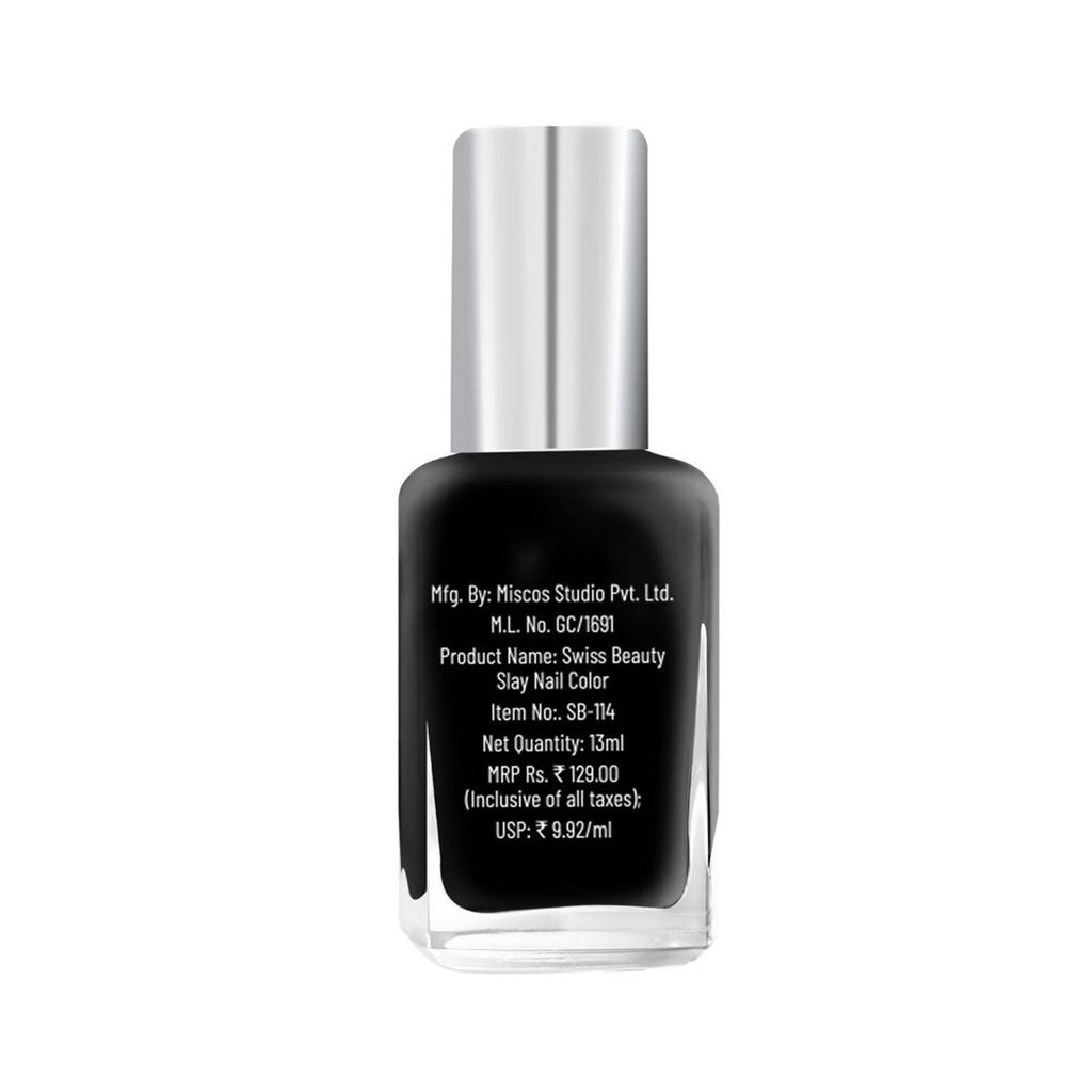 Swiss Beauty Slay Nail Color Ultra Shine Formulation - 22 Mid Night