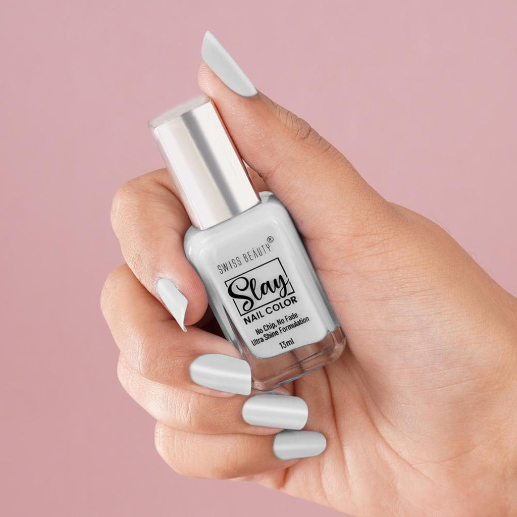 Swiss Beauty Slay Nail Color Ultra Shine Formulation - 23 Flat White