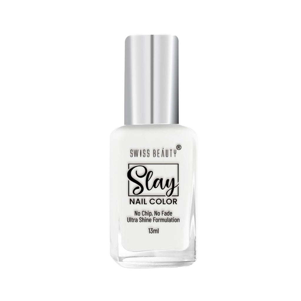 Swiss Beauty Slay Nail Color Ultra Shine Formulation - 23 Flat White