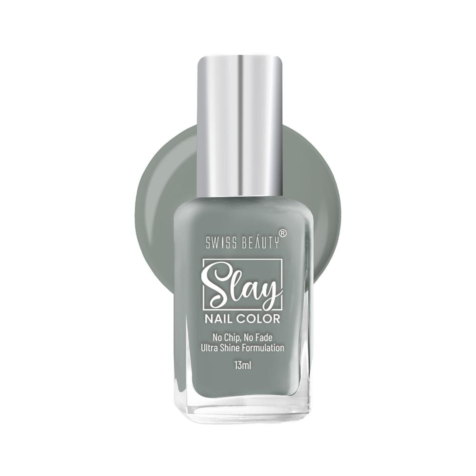 Swiss Beauty Slay Nail Color Ultra Shine Formulation - 26 Grey Stone