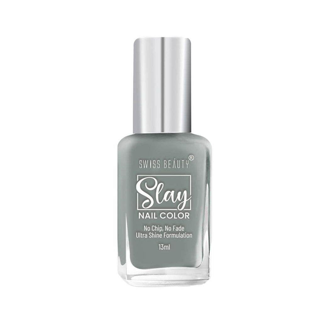 Swiss Beauty Slay Nail Color Ultra Shine Formulation - 26 Grey Stone