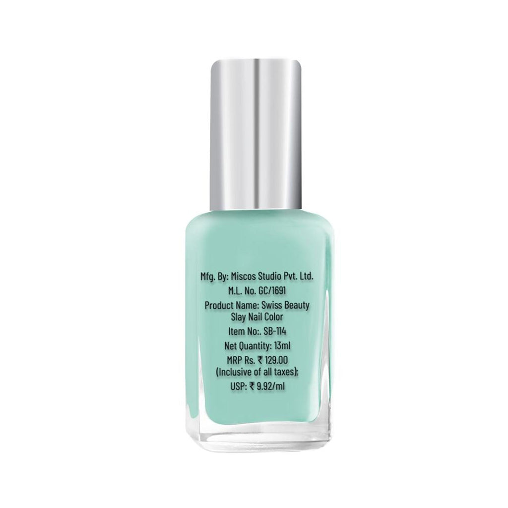 Swiss Beauty Slay Nail Color Ultra Shine Formulation - 43 Tropical Green