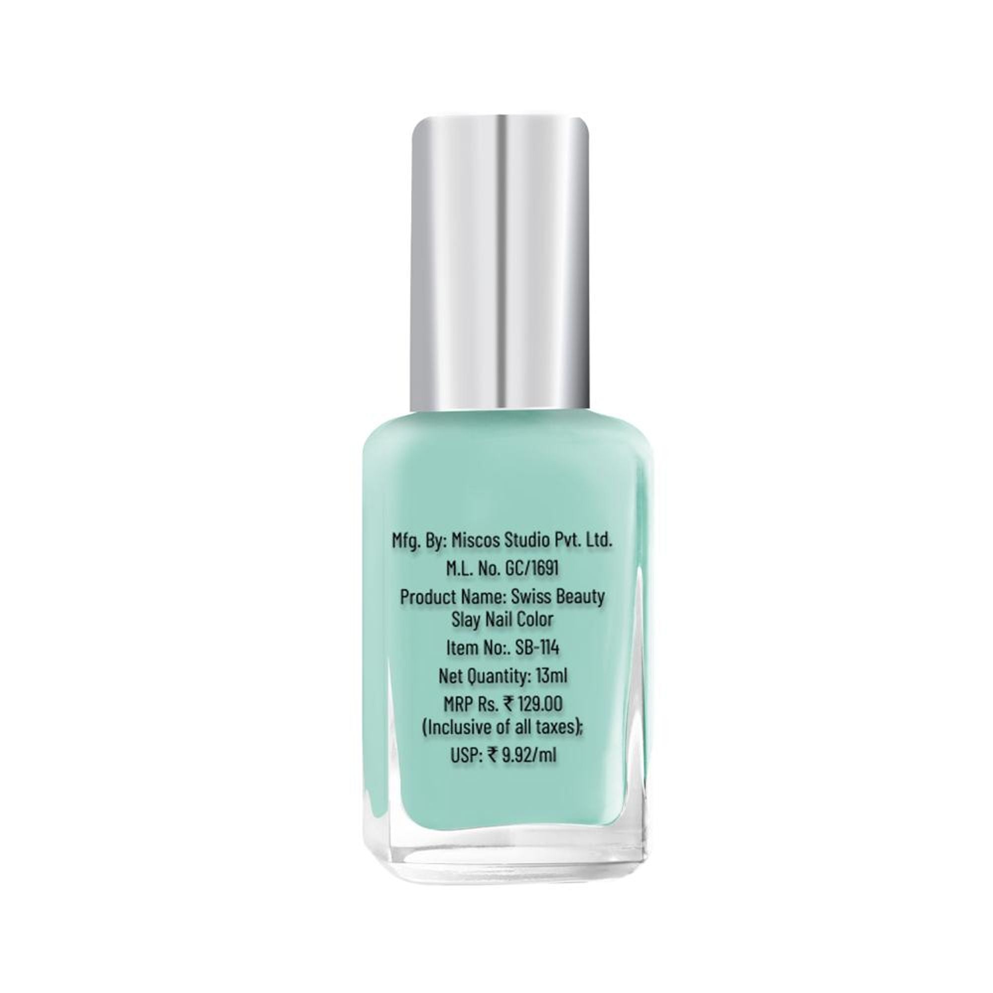 Swiss Beauty Slay Nail Color Ultra Shine Formulation - 43 Tropical Green