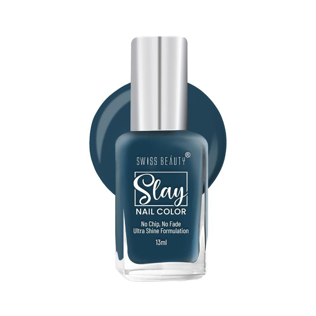 Swiss Beauty Slay Nail Color Ultra Shine Formulation - 45 London Blu