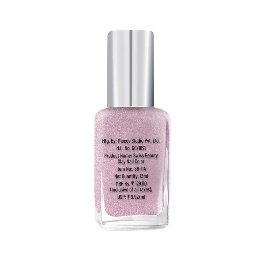 Swiss Beauty Slay Nail Color Ultra Shine Formulation - 49 Sheer Elegance