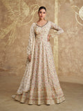 Anaita White Real Georgette Sequins Embroidered Anarkali Salwar Suit