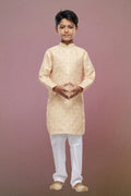 Raivat Ethnic Cotton Digital Print Kids Kurta Pajama In Yellow Colour