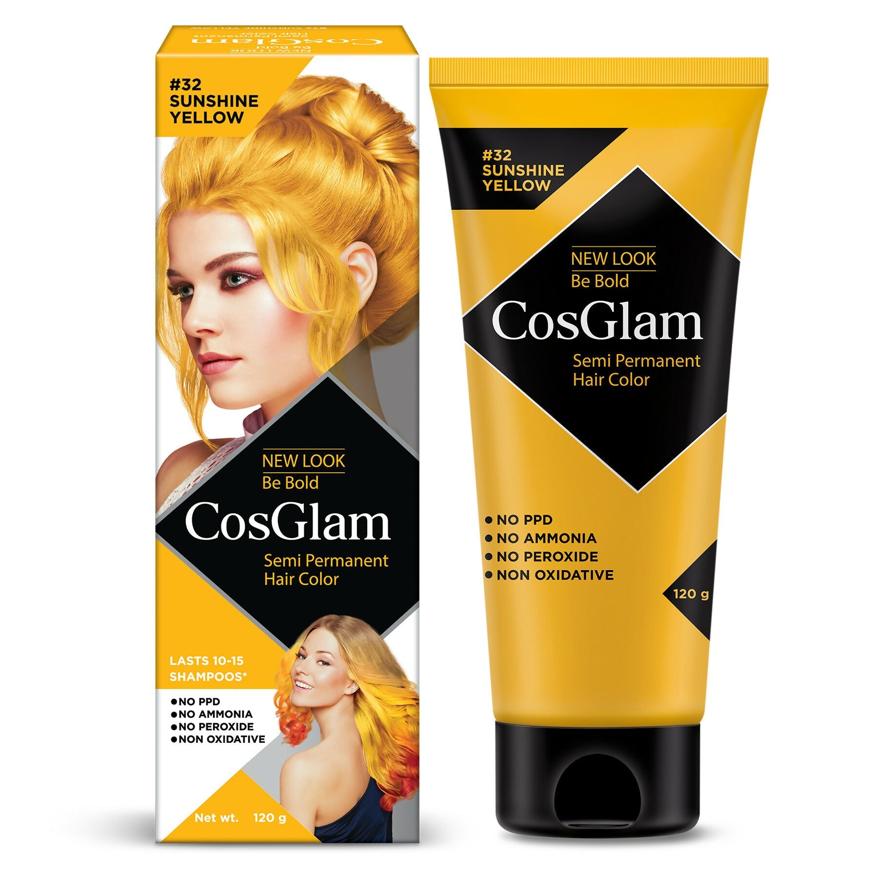 Cosglam Semi Permanent Hair Color for Women & Men (#32 Sushine Yellow)