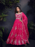 Anaita Pink Heavy Chinon With Embroidery Stitched Gown