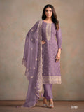 Anaita Purple Heavy Organza With Embroidery Straight Salwar Suit