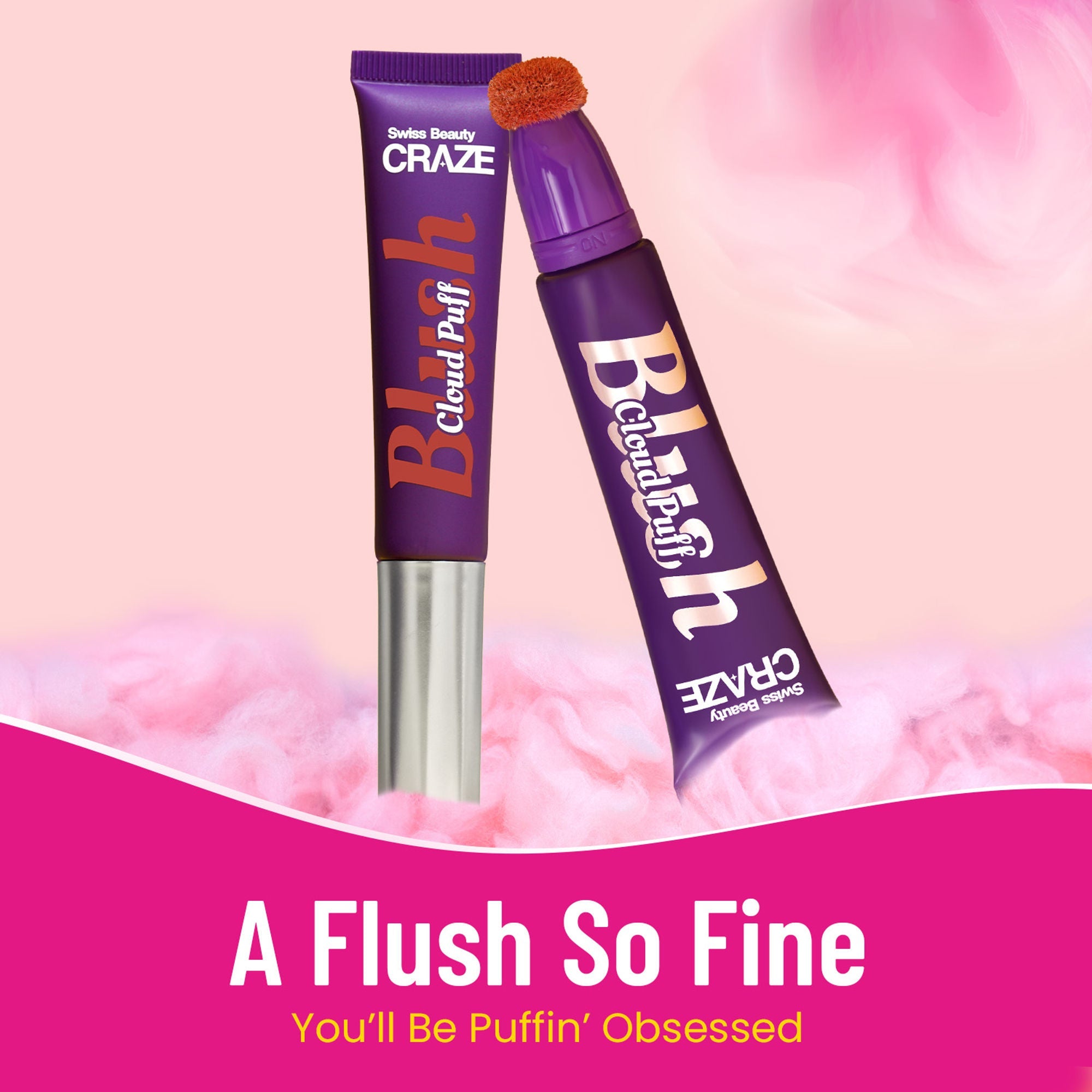 Swiss Beauty Craze Cloud Puff Blush - 3 Pink Sky