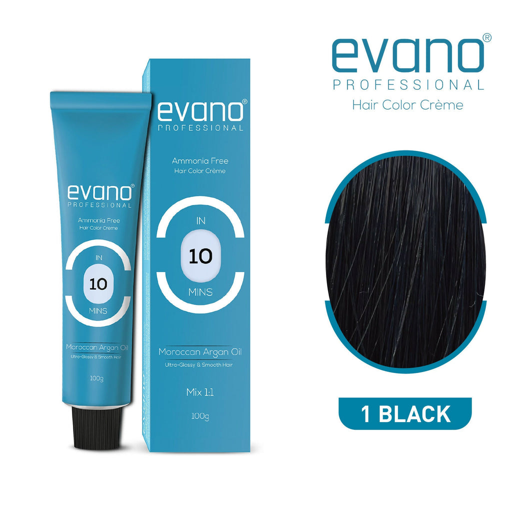 Evano Professional Creme Hair Colour Black for Women & Men