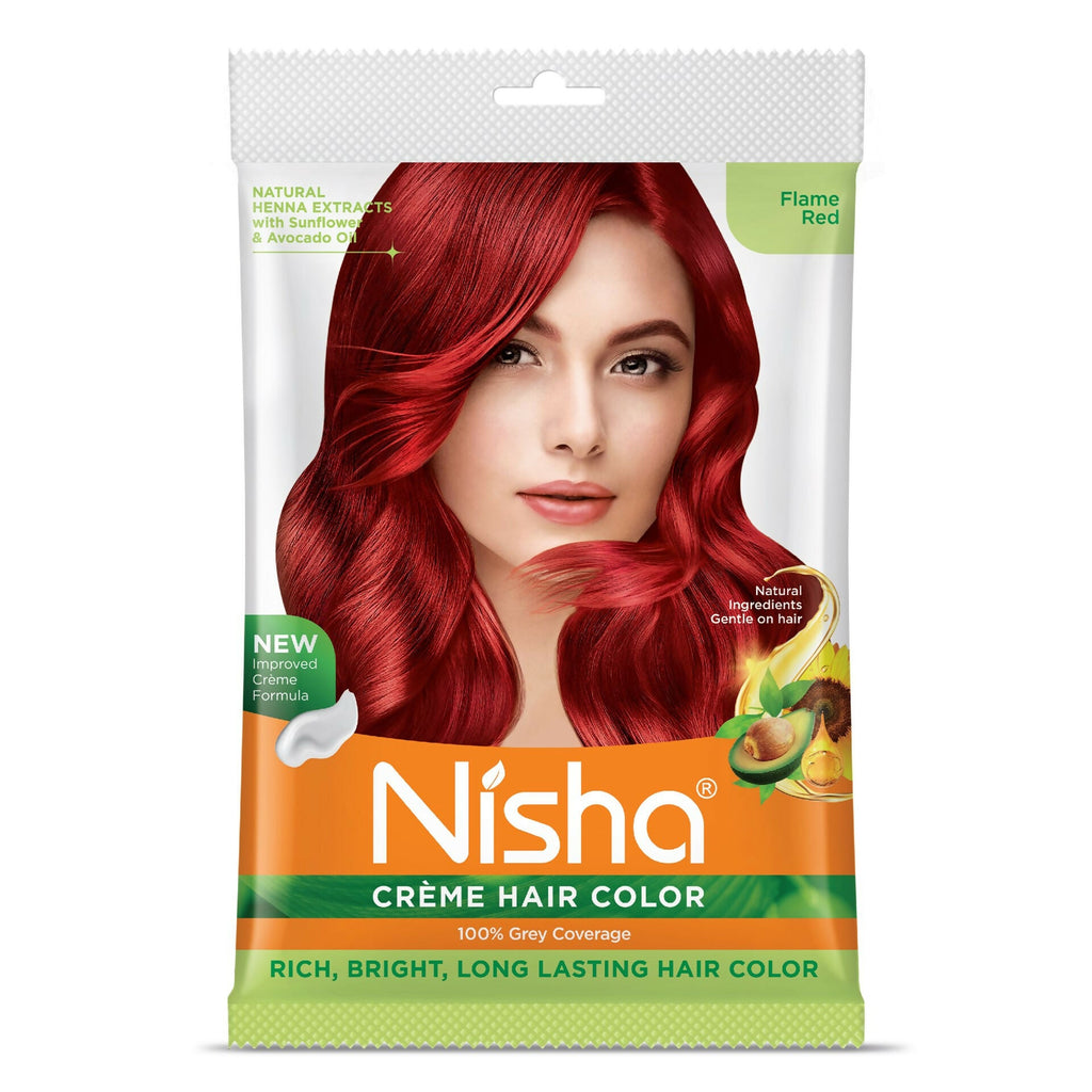 Nisha Creme Hair Color for Women - Flame Red