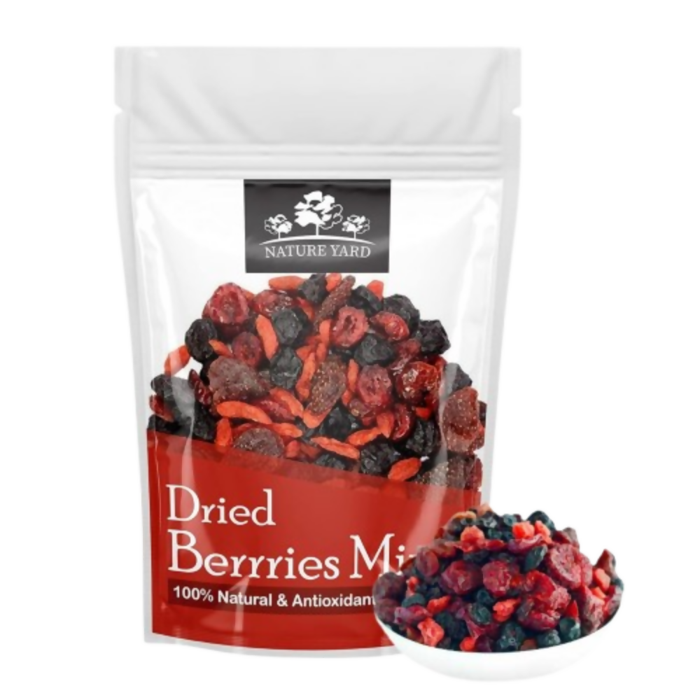 Nature Yard Berries mix without sugar - Mix of Dried Cranberry, Blueberry, Goji berry & Strawberry Dry fruits