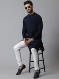 Indian Clothing Even Apparels Blue Sherwani Kurta With Asymetrical Cut