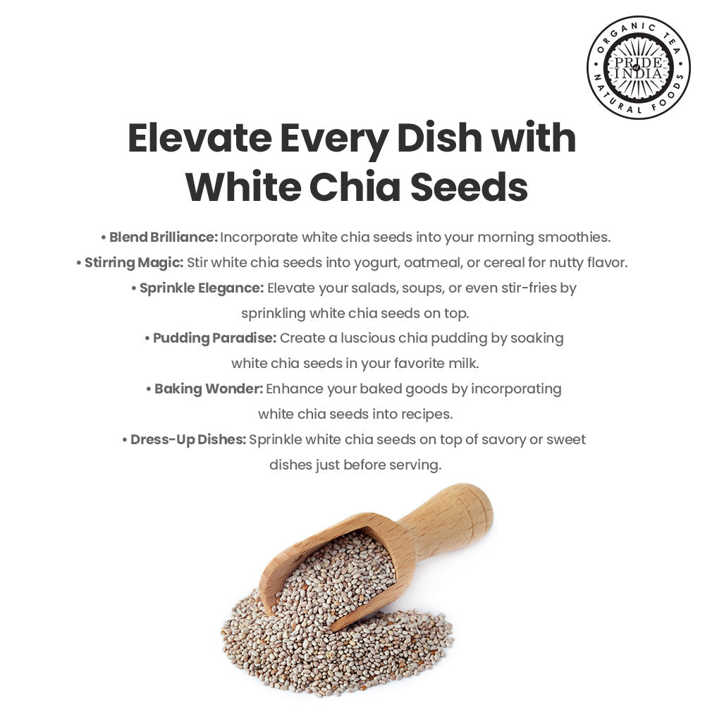 Whole White Chia Seeds - Omega-3 & Calcium Superfood Jar