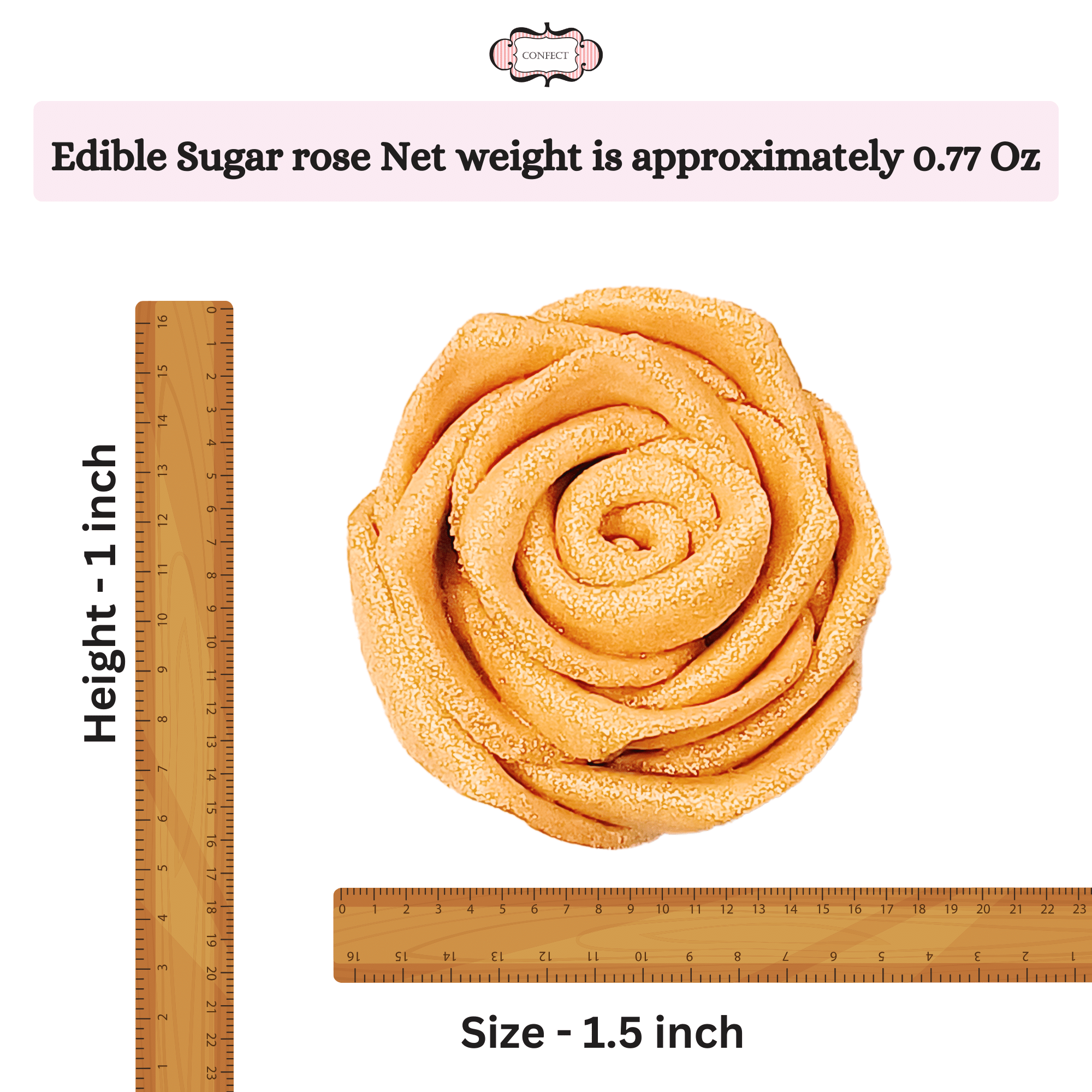 Confect Gold | Edible Metallic Sugar Roses Topper