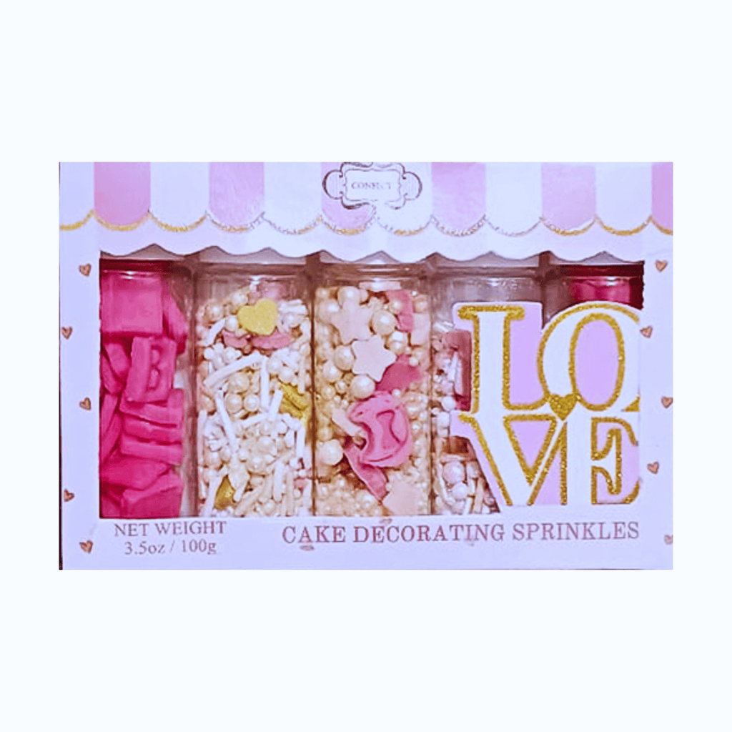 Confect Girls Baby Shower Sprinkles | Mix Heart, Teddy, Baby Feed Bottle & Baby Feet Sprinkles