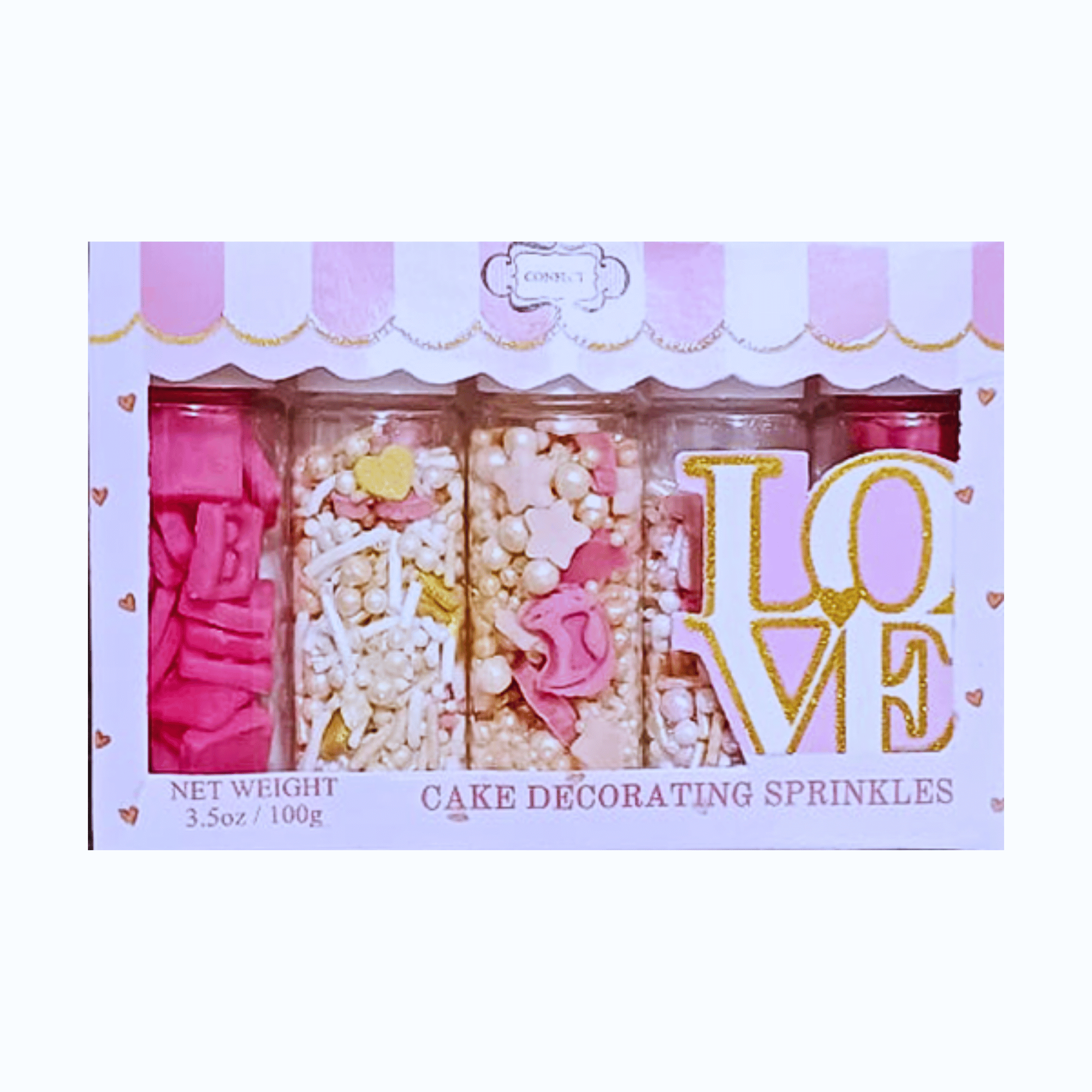 Confect Girls Baby Shower Sprinkles | Mix Heart, Teddy, Baby Feed Bottle & Baby Feet Sprinkles