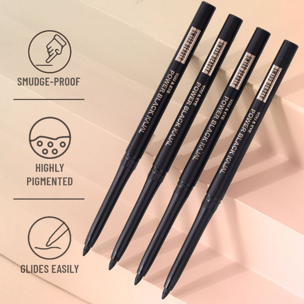 Swiss Beauty You & Eye Power Black Kajal - Pack Of 2