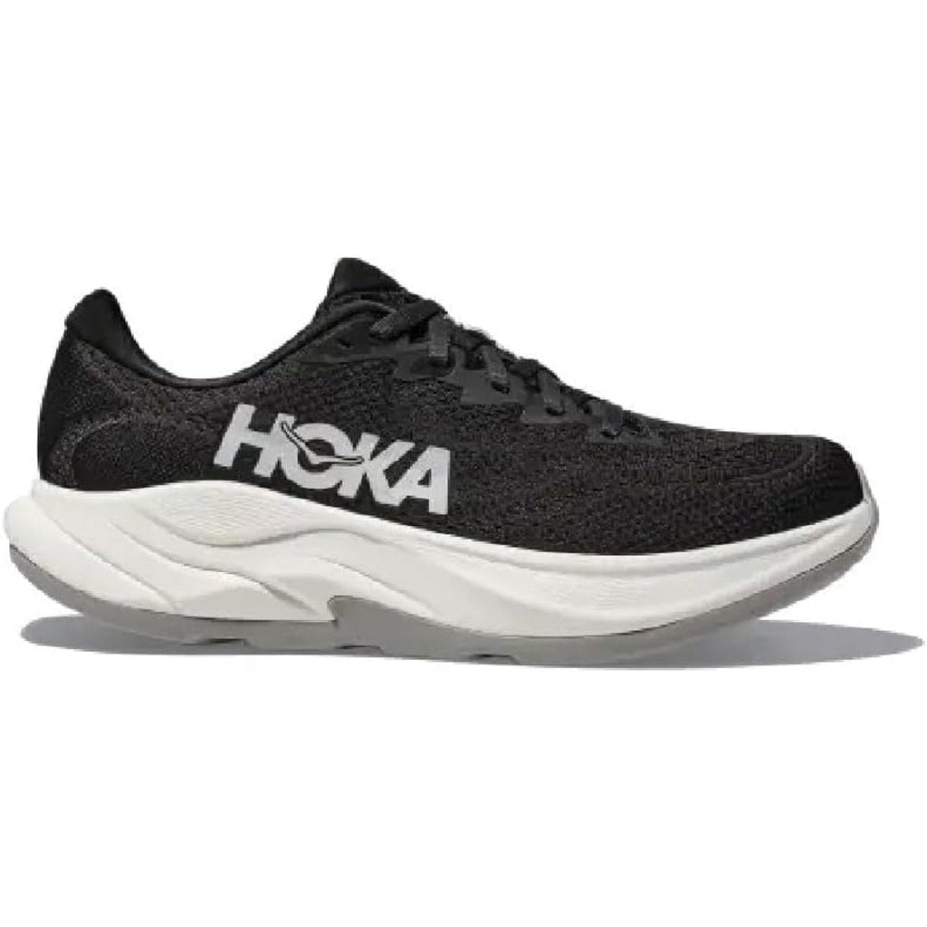 Hoka Mens Size 9.5D Black White Mesh Lace Up Rincon 4 Athletic Running Shoes