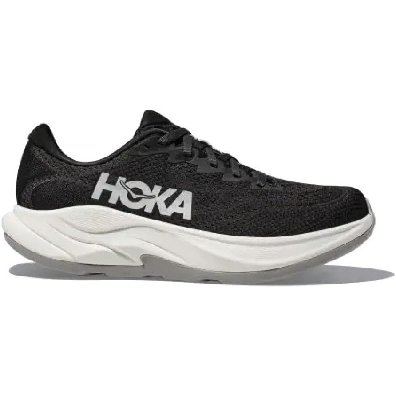 Hoka Mens Size 9.5D Black White Mesh Lace Up Rincon 4 Athletic Running Shoes