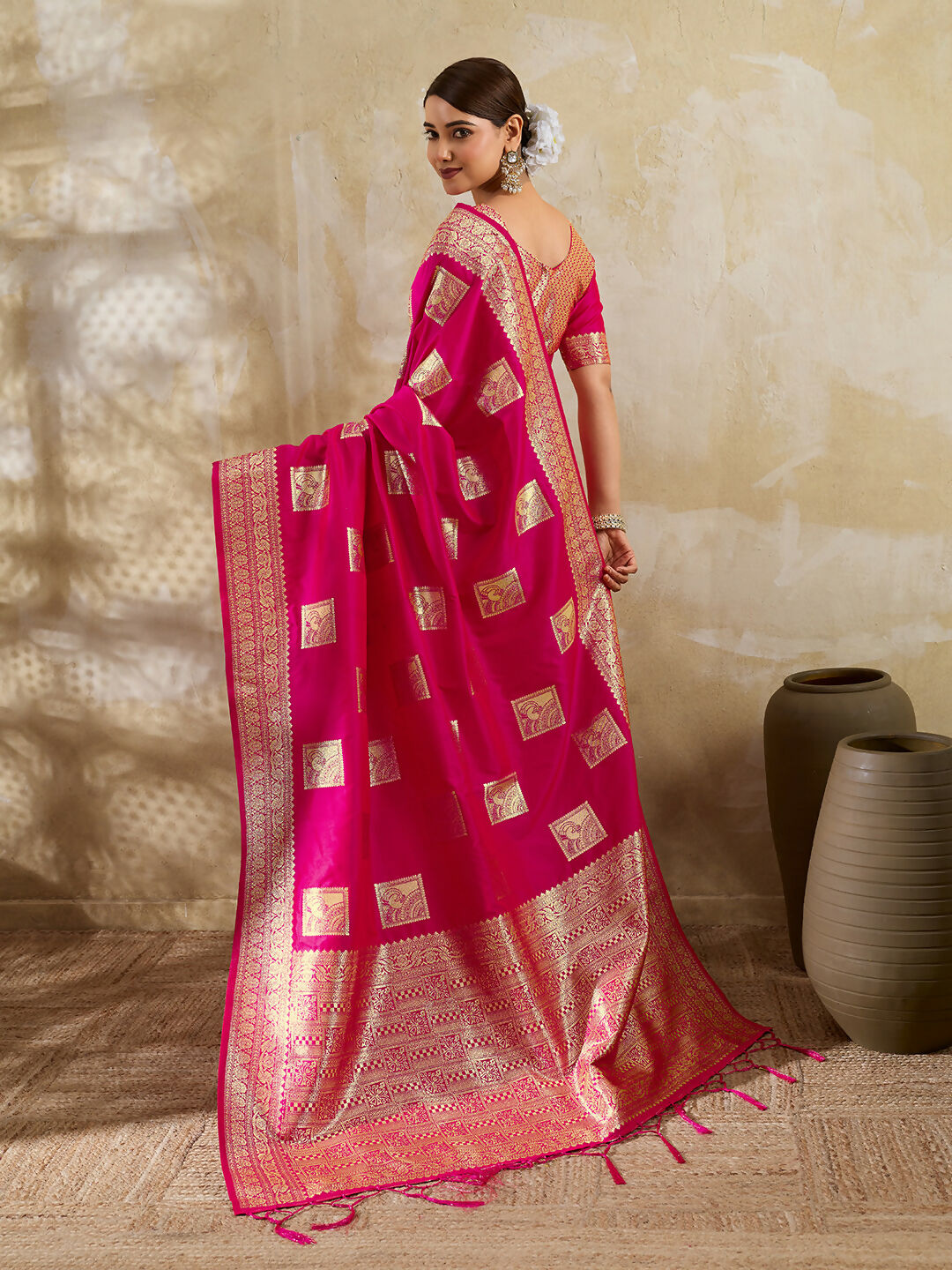 Shree Shyam Fashion Magenta Silk Blend Saree