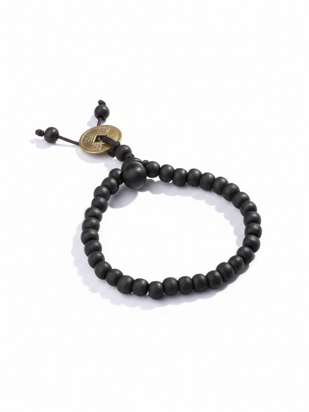 NVR Men Black Beaded Bracelet