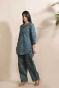 Breathables Abstract Green Cotton Kurta & Pant Co-Ord Set