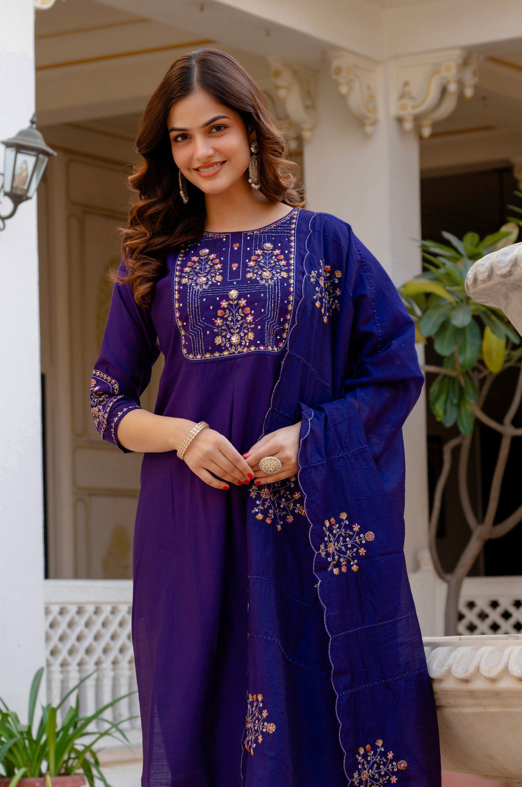 Pramukh Fab Violet Color Viscose Mango Silk Kurta Set