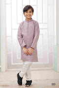 Raivat Ethnic Art Silk Embroidery Work Kids Kurta Pajama In Lilac Colour