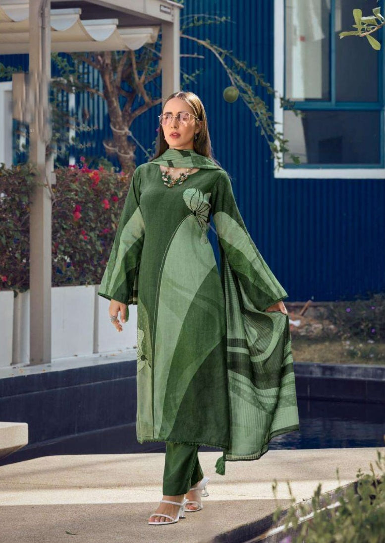 Pramukh Fab Green Color Rayon Kurta Set