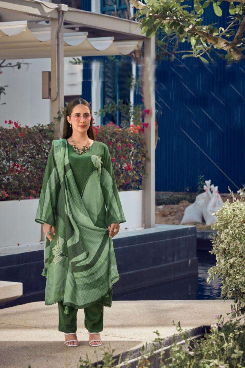 Pramukh Fab Green Color Rayon Kurta Set