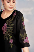 Pramukh Fab Black Color Rayon Co-ords Set