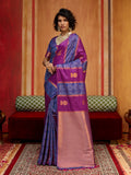 Monjolika Fashion Multi Colour Handloom Silk Blend Contemporary Saree With Weaving Work