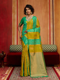 Monjolika Fashion Multi Colour Handloom Silk Blend Contemporary Saree With Weaving Work