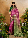 Monjolika Fashion Weaving Handloom Silk Blend Magenta Pink Contemporary Saree