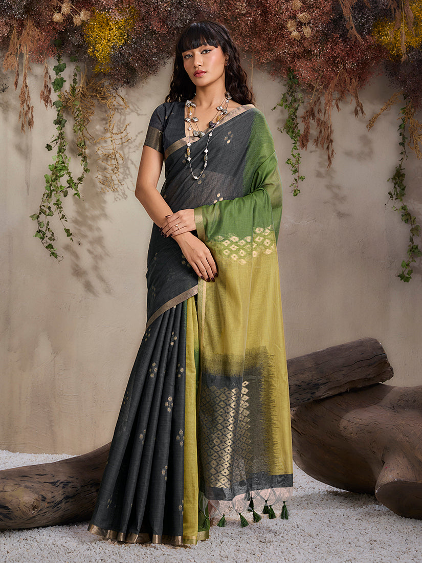 Monjolika Fashion Multi Colour Viscose Cotton Weaving Contemporary Saree