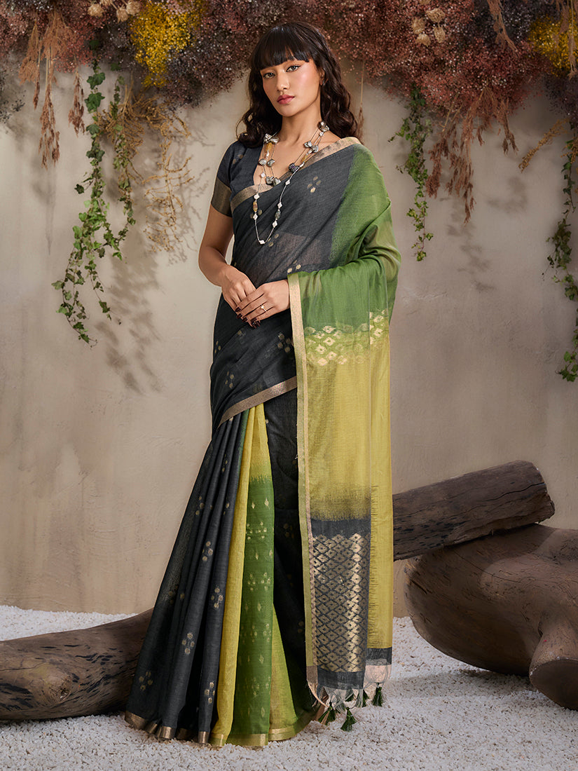 Monjolika Fashion Multi Colour Viscose Cotton Weaving Contemporary Saree