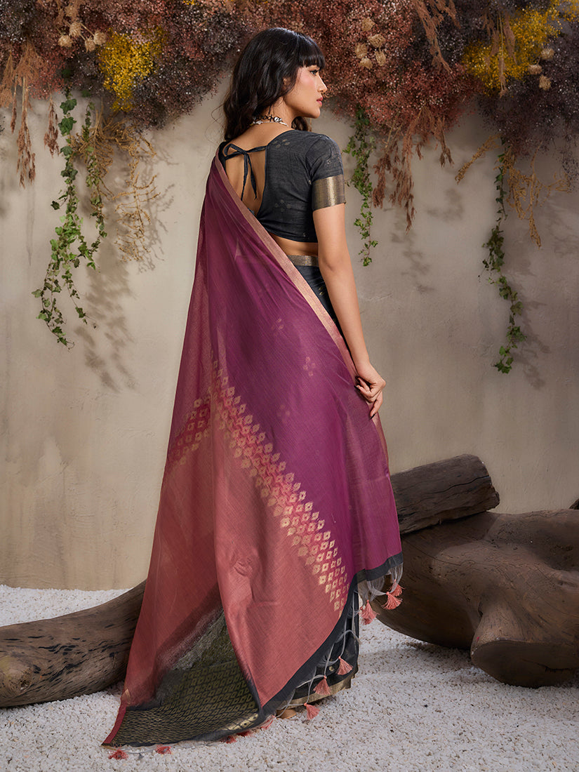 Monjolika Fashion Multi Colour Viscose Cotton Weaving Contemporary Saree